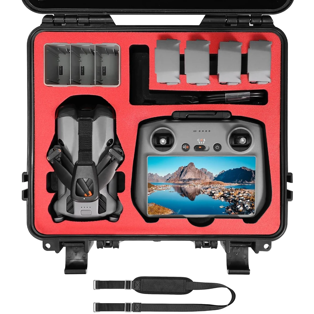 Hard Case for DJI Mini 5 Pro Fly More Combo · Red Interior